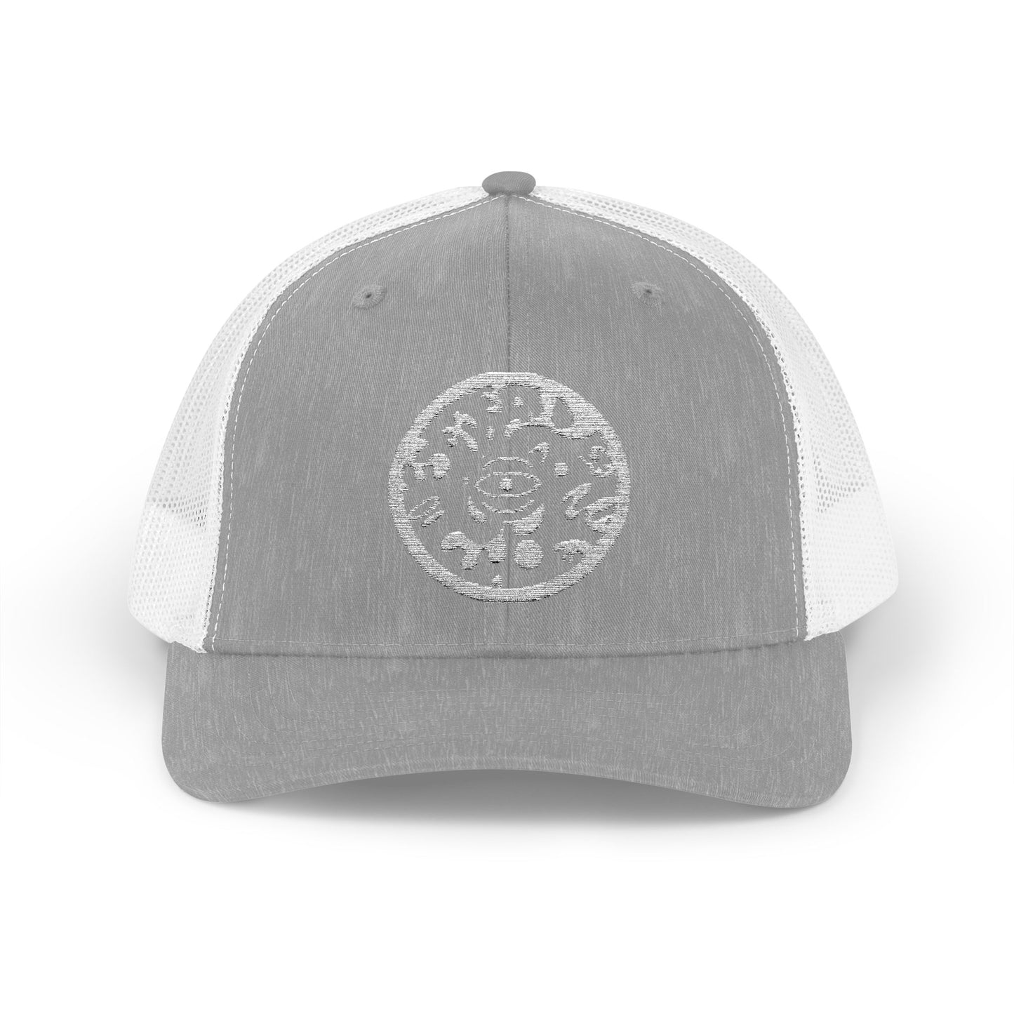 Adorn'd Logo Embroidered Retro Trucker Hat - Starlight White