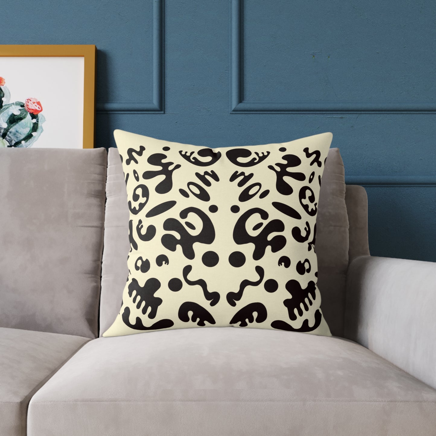 Mirror Work Square Poly Canvas Pillow