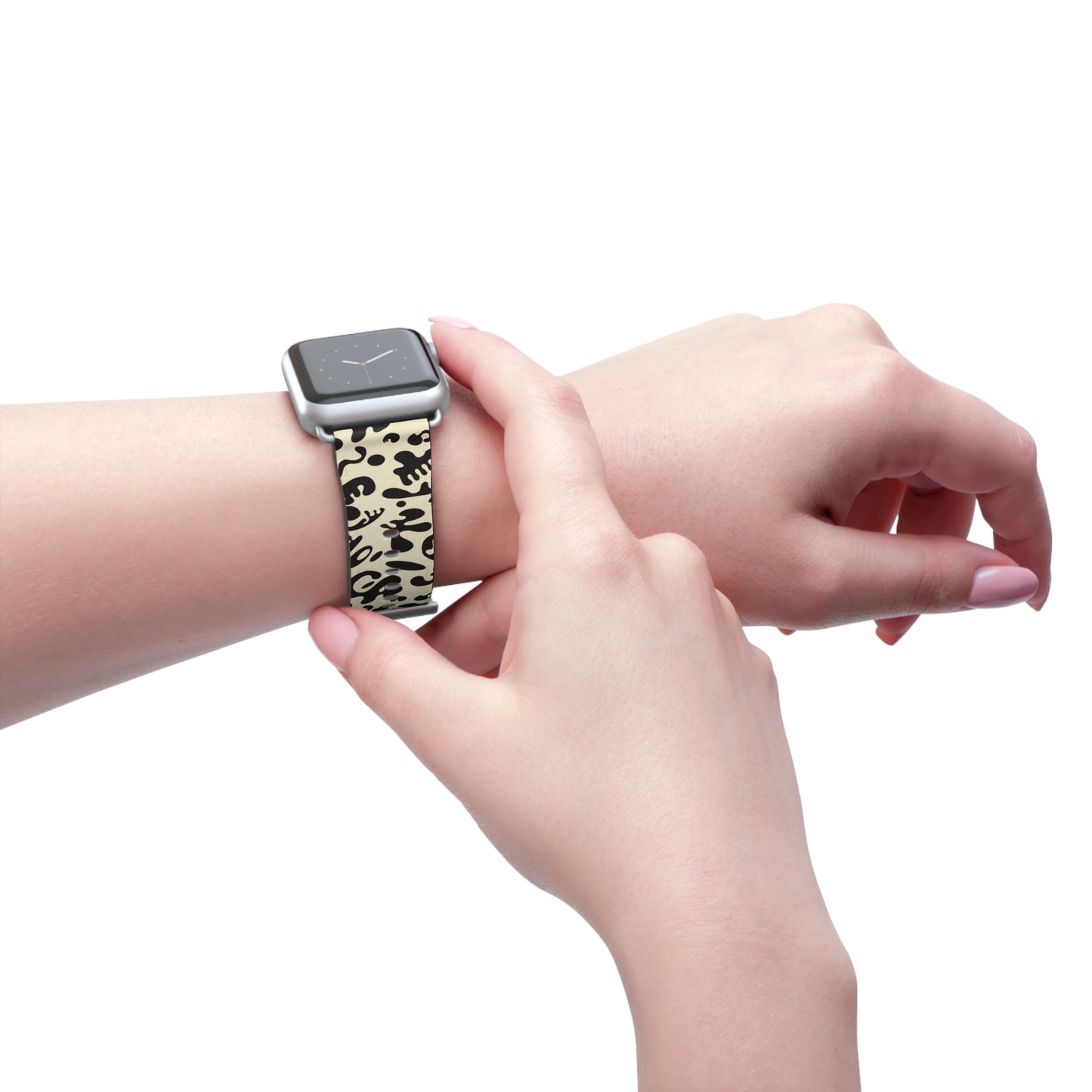 Adorn'd Faux Leather Apple Watch Band - Blank Page White