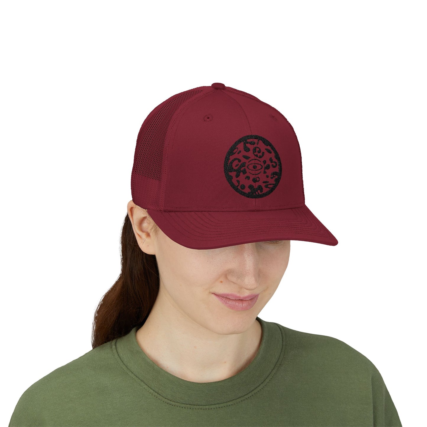 Adorn'd Logo Embroidered Retro Trucker Hat - Smoke Signal Black