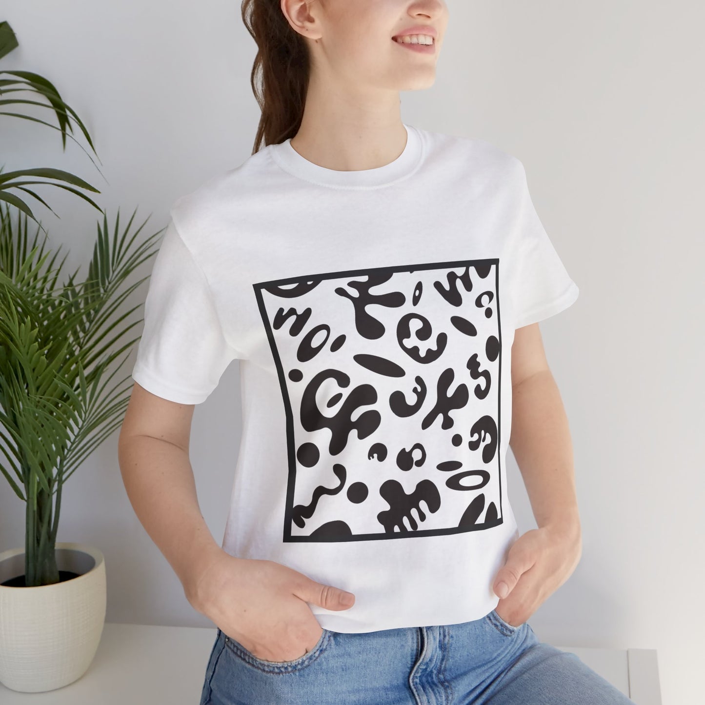 Adorn'd Unisex Jersey Short Sleeve Tee - Smoke Signal Black Print