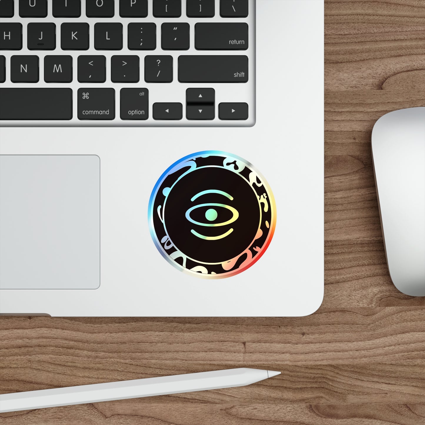 Adorn'd Logo Holographic Die Cut Stickers - Smoke Signal Black