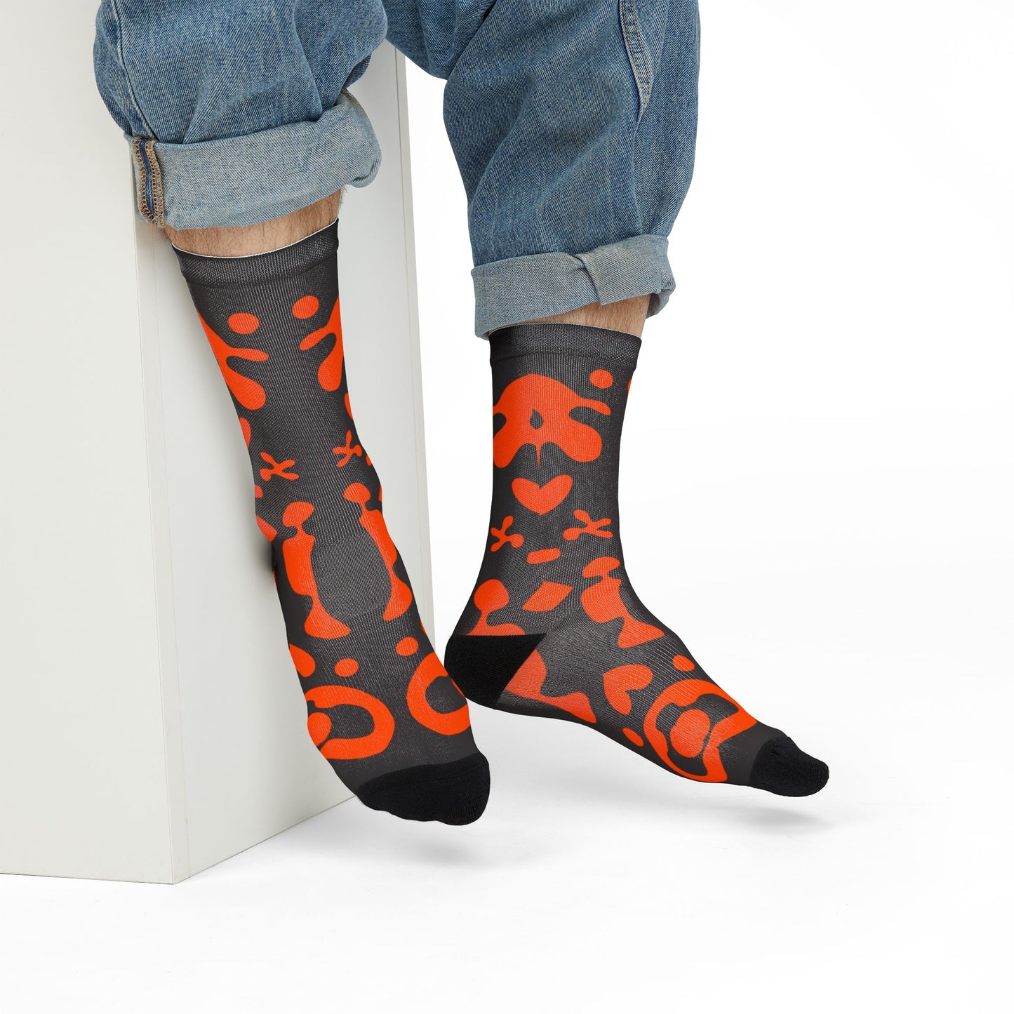 Mirror Work Color Crew Socks - Black Magic Woman