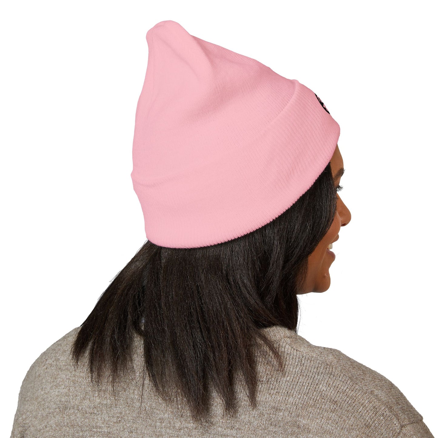 Adorn'd Logo Embroidered Classic Cuffed Beanie - Smoke Signal Black
