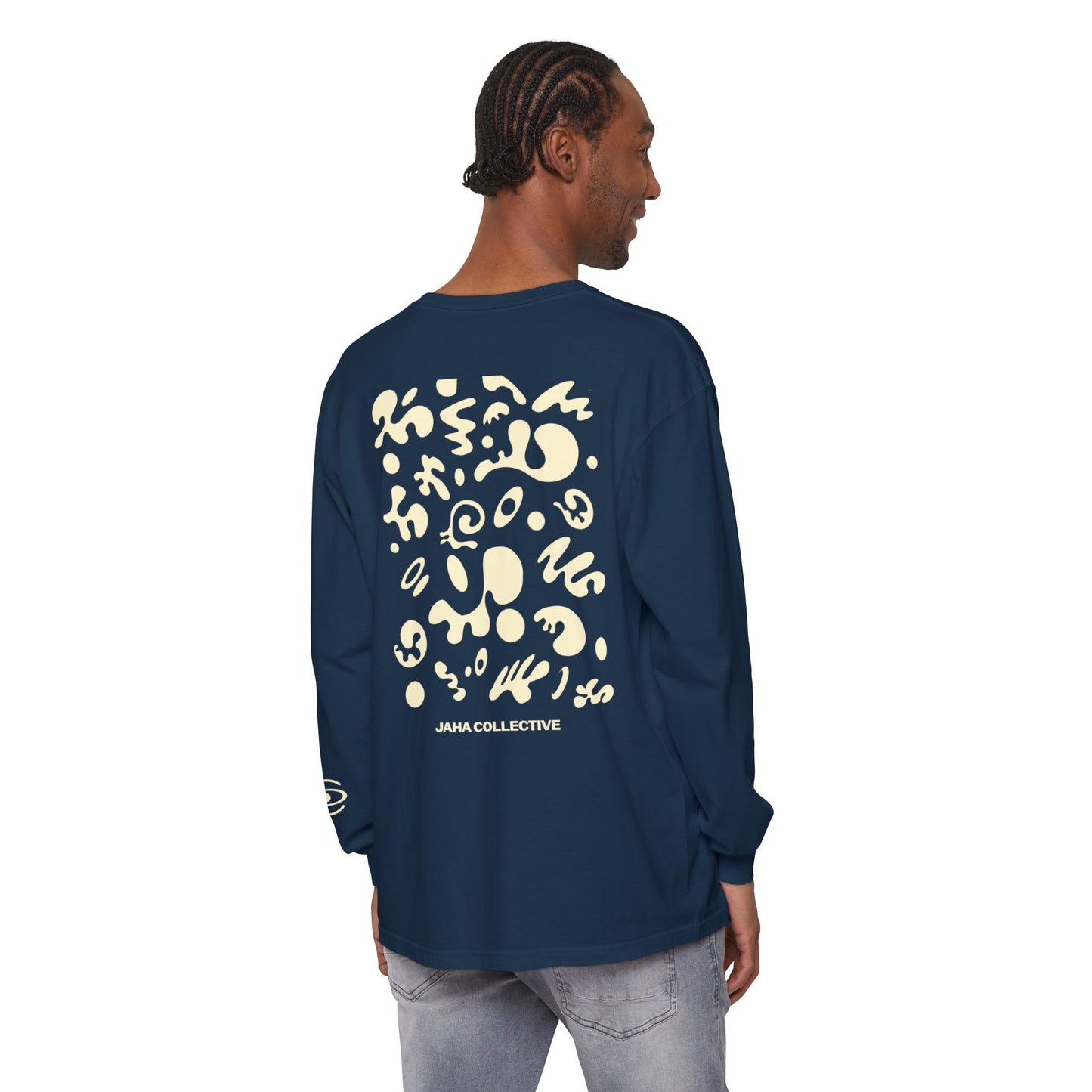 Pure Imagination Unisex Garment-Dyed Long Sleeve T-Shirt - Blank Page White Print