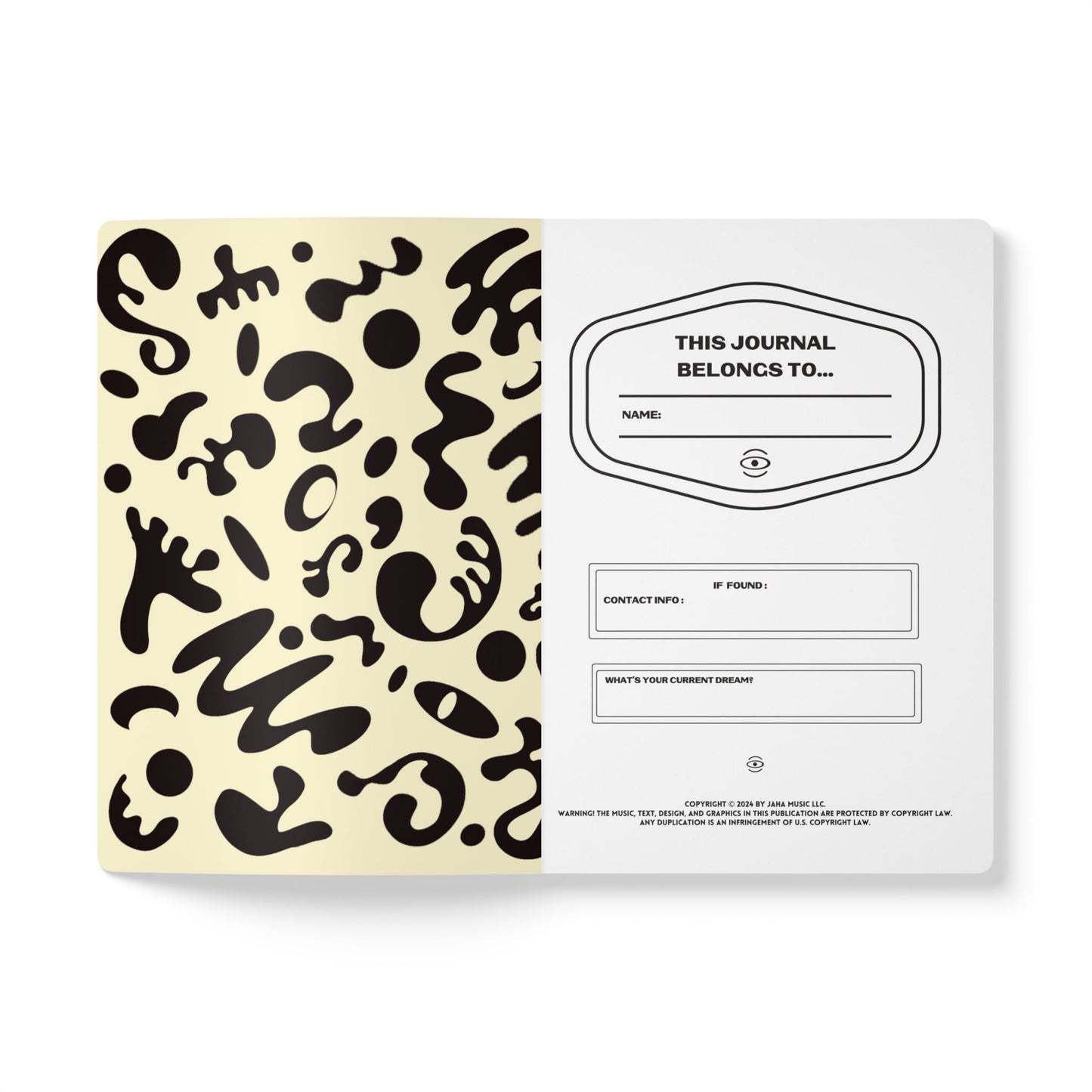 Pure Imagination Softcover Journal w Inside Prints + Tear-Off Pages (Ruled Line) - Blank Page White