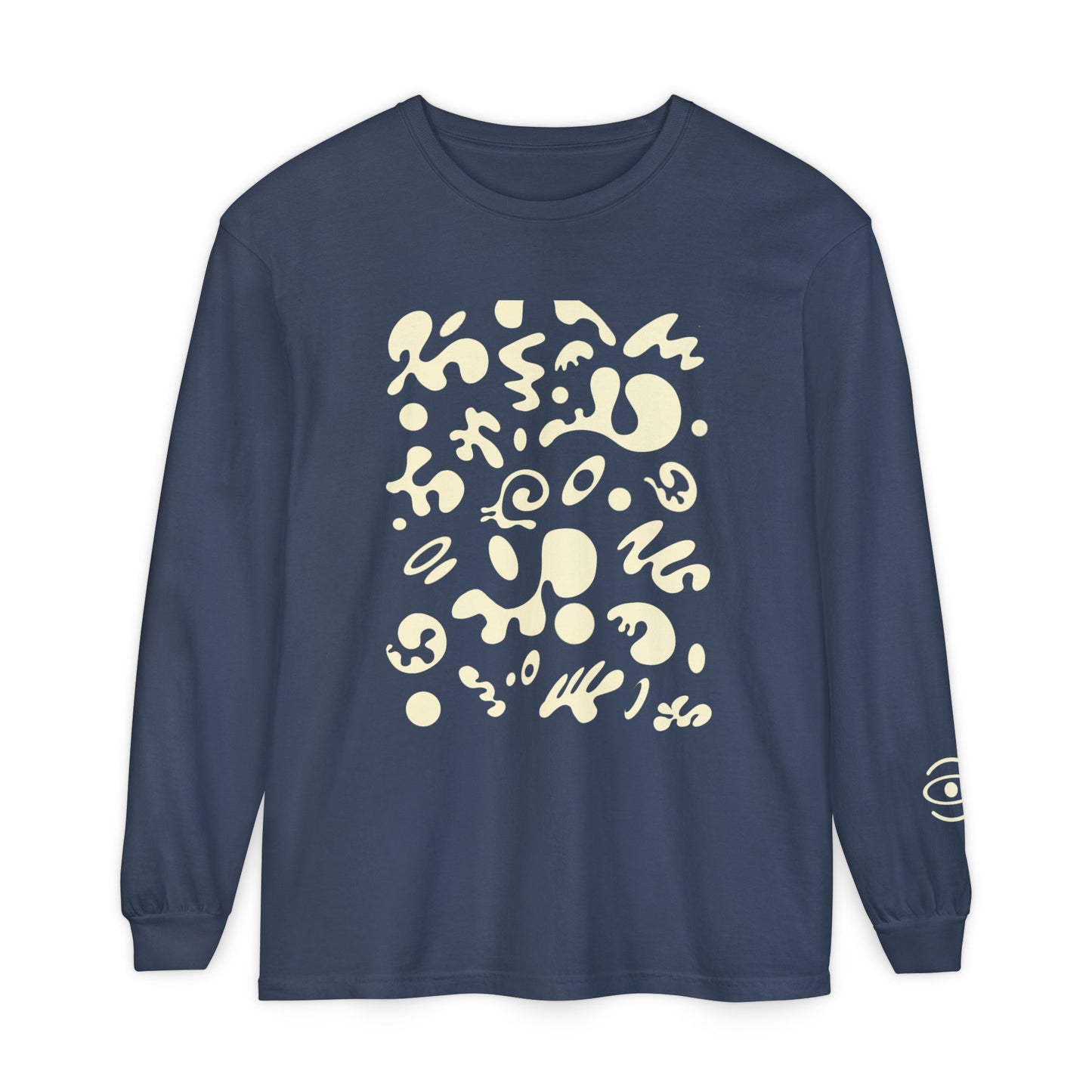 Pure Imagination Unisex Garment-Dyed Long Sleeve T-Shirt - Blank Page White Print