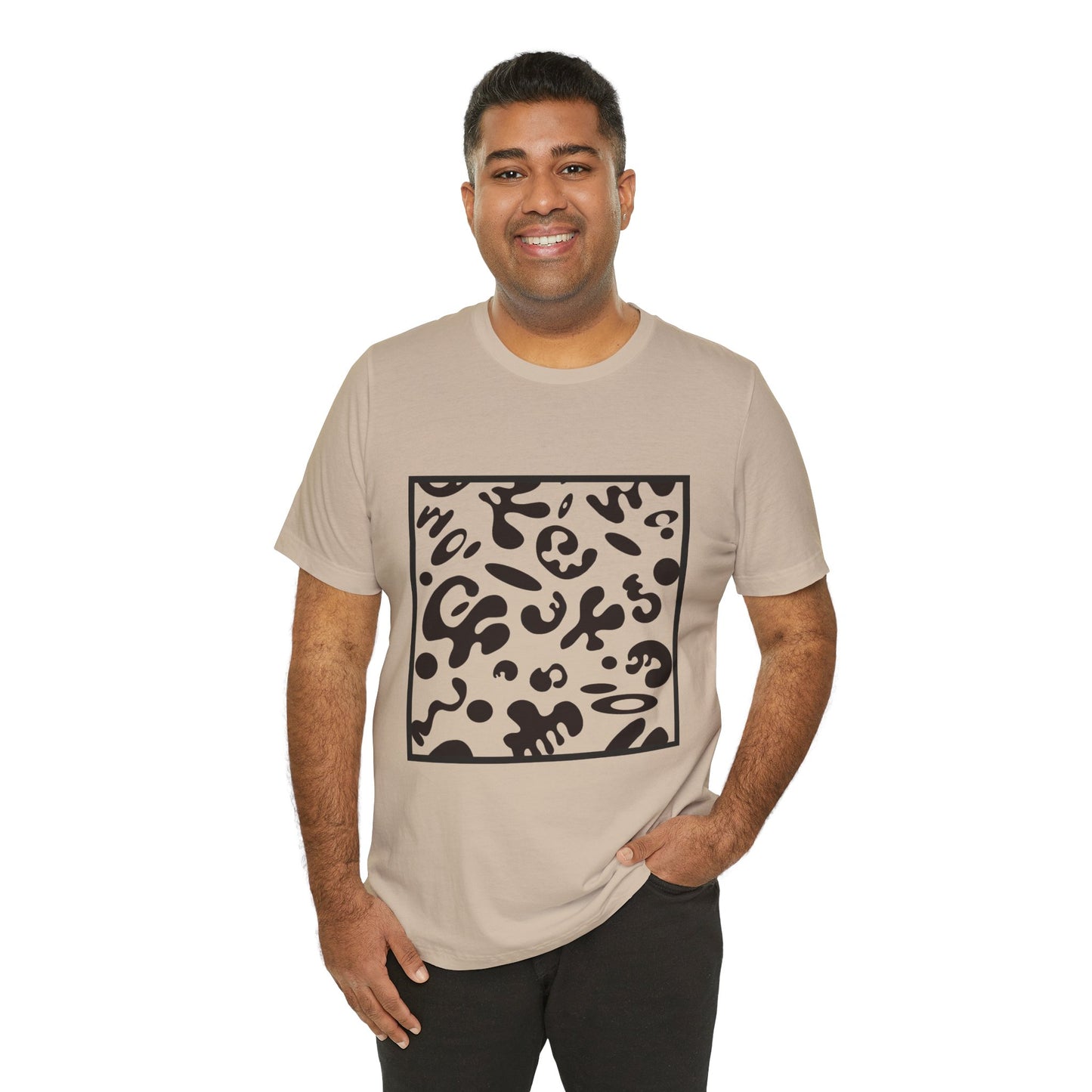 Adorn'd Unisex Jersey Short Sleeve Tee - Smoke Signal Black Print