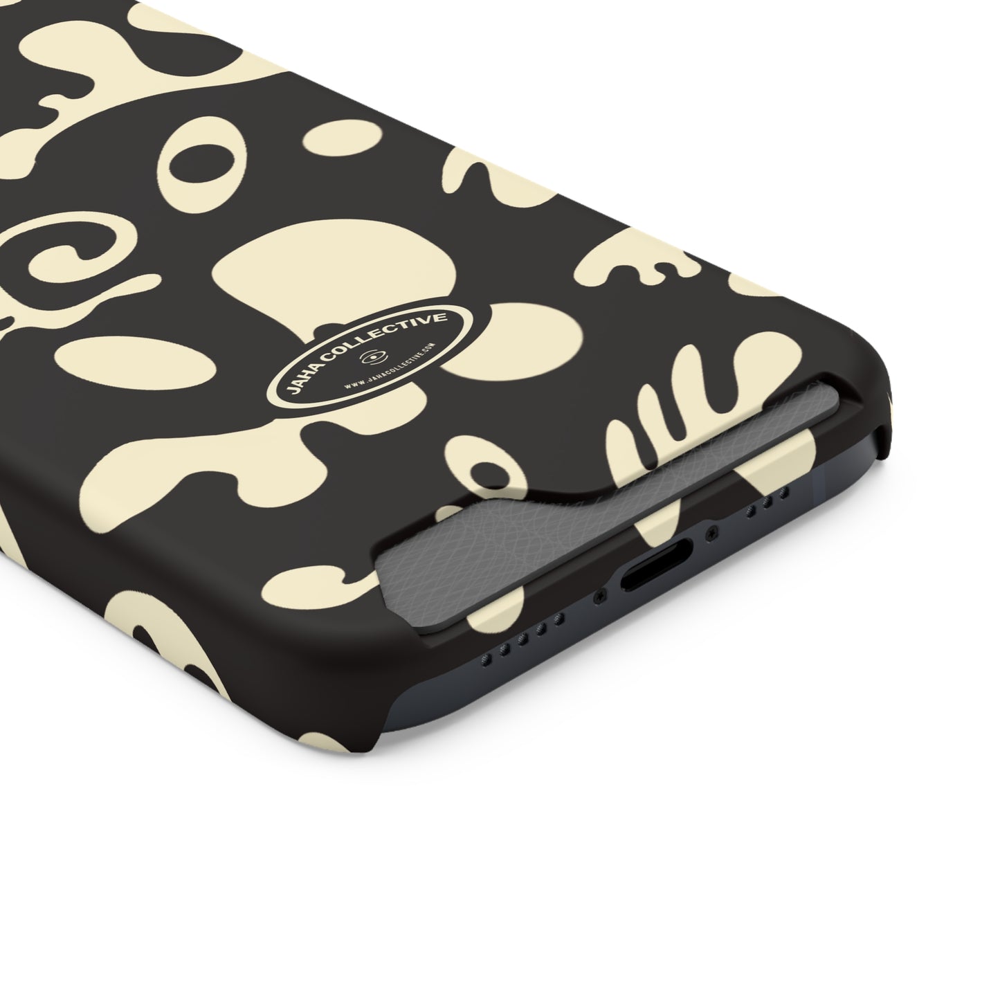 Pure Imagination Phone Case w Card Holder - Smoke Signal Black