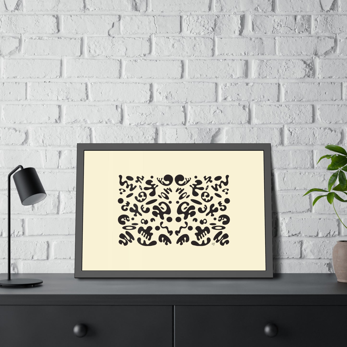 Mirror Work Framed Rolled Poster - Blank Page