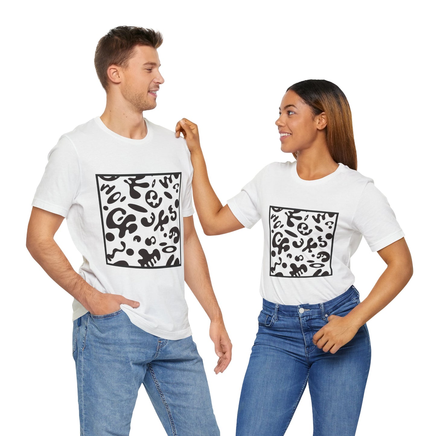 Adorn'd Unisex Jersey Short Sleeve Tee - Smoke Signal Black Print
