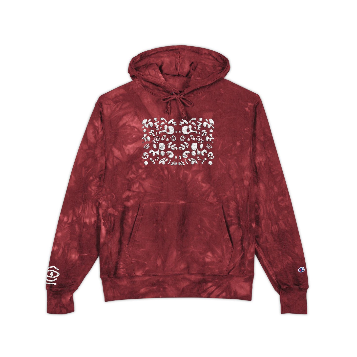 Mirror Work Embroidered Unisex Champion Tie-Dye Hoodie