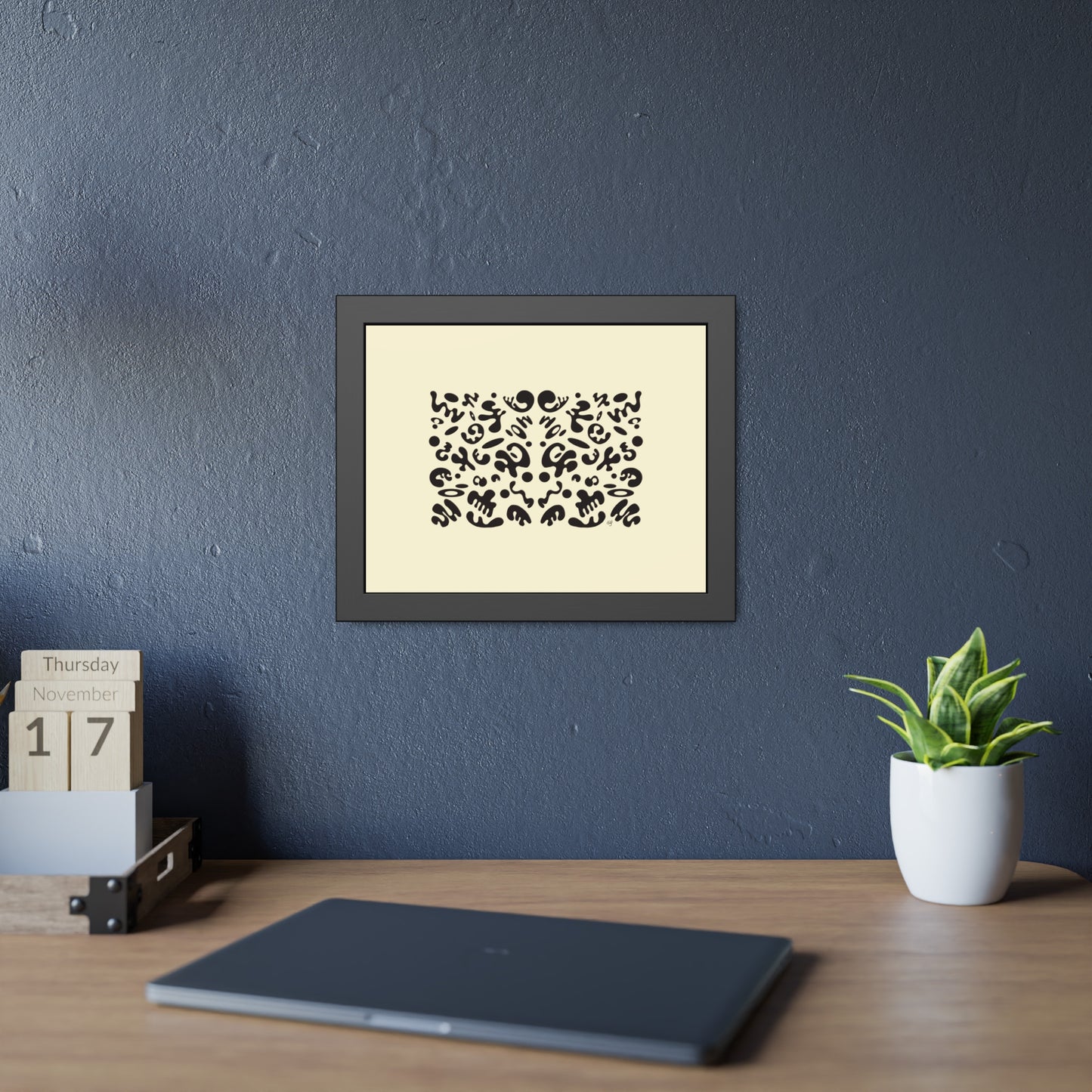 Mirror Work Framed Rolled Poster - Blank Page