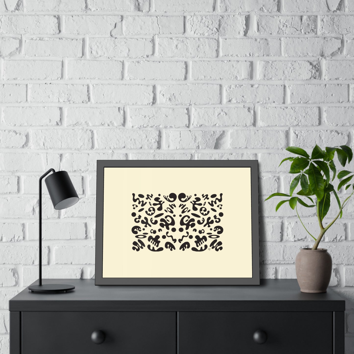 Mirror Work Framed Rolled Poster - Blank Page