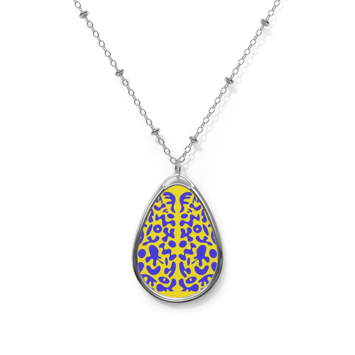 Mirror Work Color Oval Necklace - Sunspell