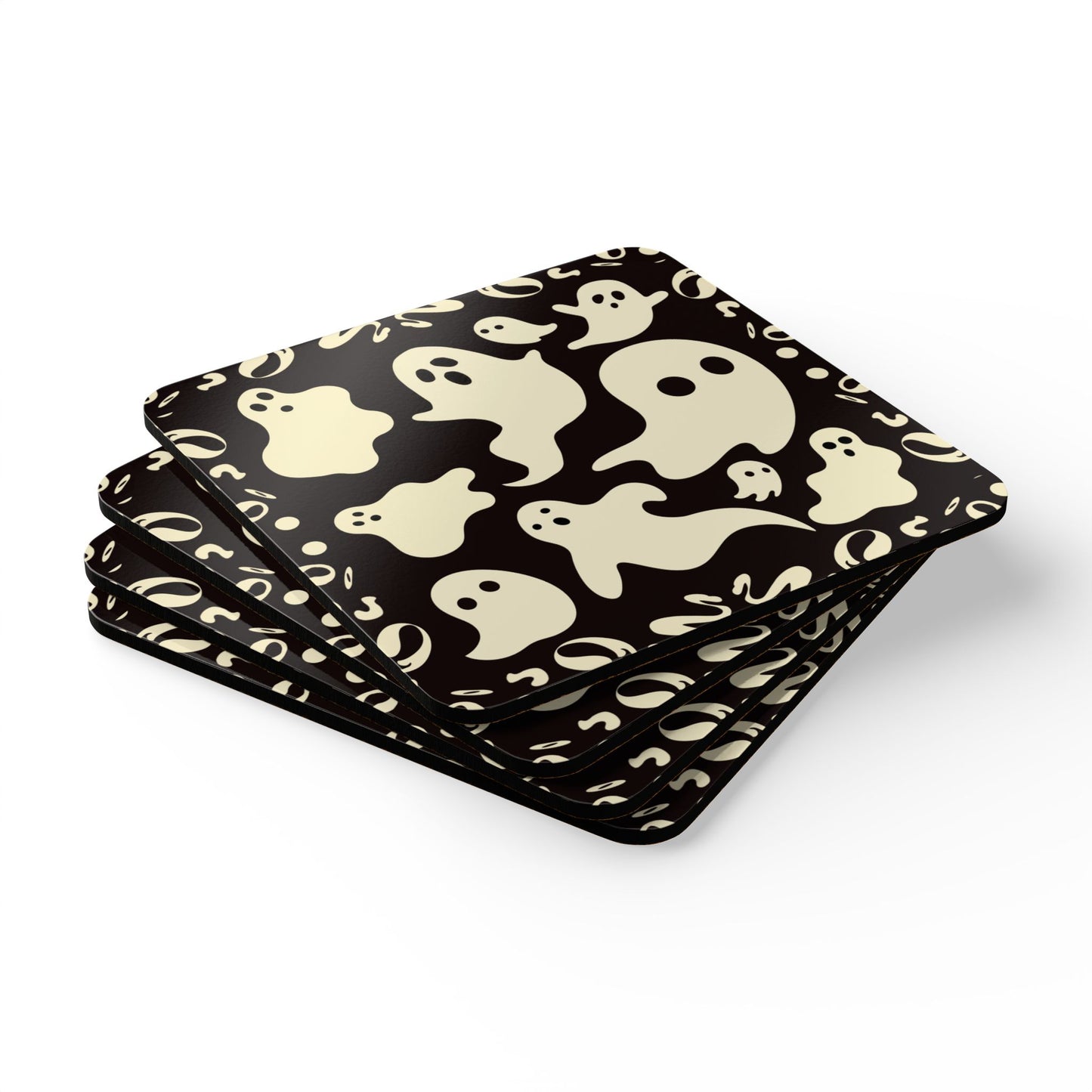 Boo Thing Corkwood Coaster Set (4) - Smoke Signal Black