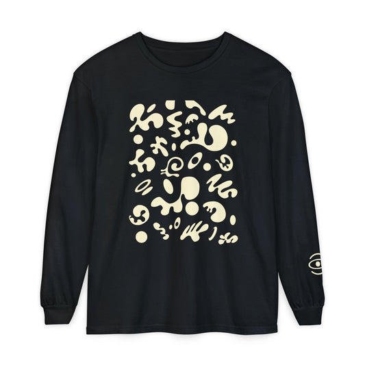 Pure Imagination Unisex Garment-Dyed Long Sleeve T-Shirt - Blank Page White Print