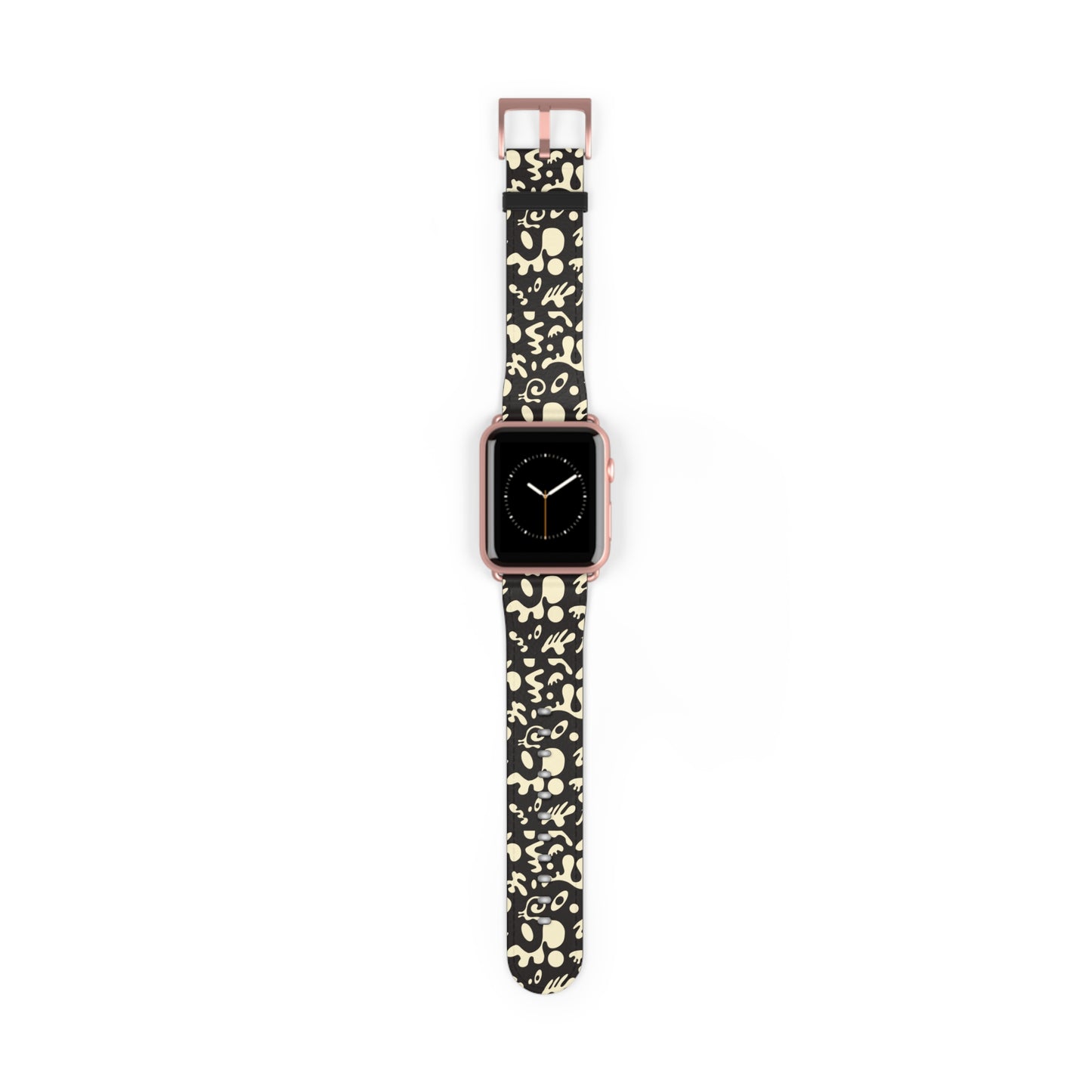 Adorn'd Faux Leather Apple Watch Band - Smoke Signal Black