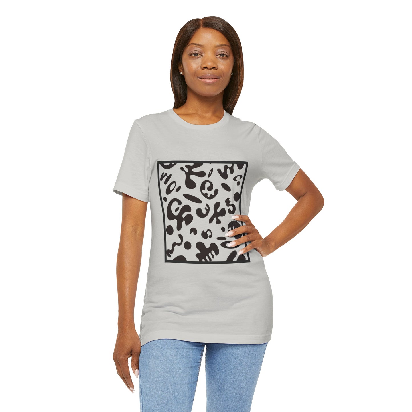 Adorn'd Unisex Jersey Short Sleeve Tee - Smoke Signal Black Print
