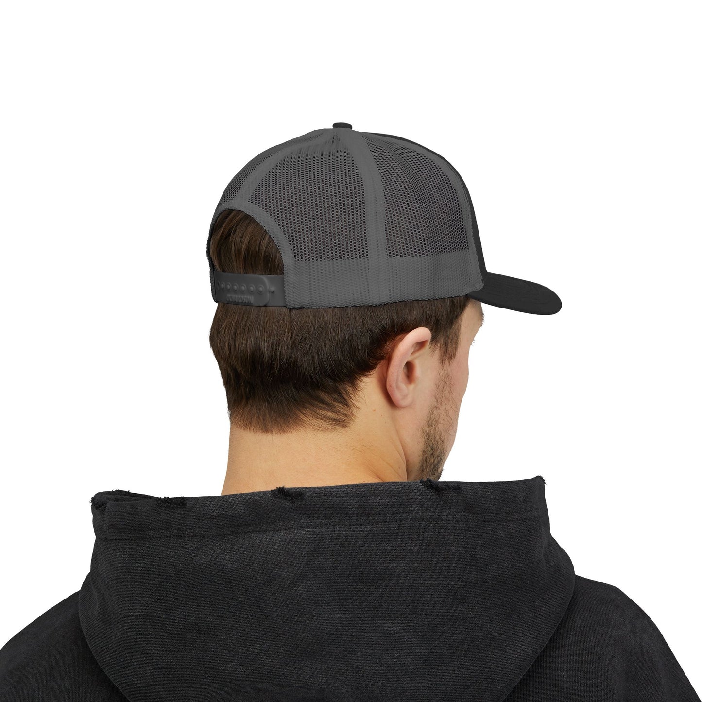 Adorn'd Logo Embroidered Retro Trucker Hat - Starlight White