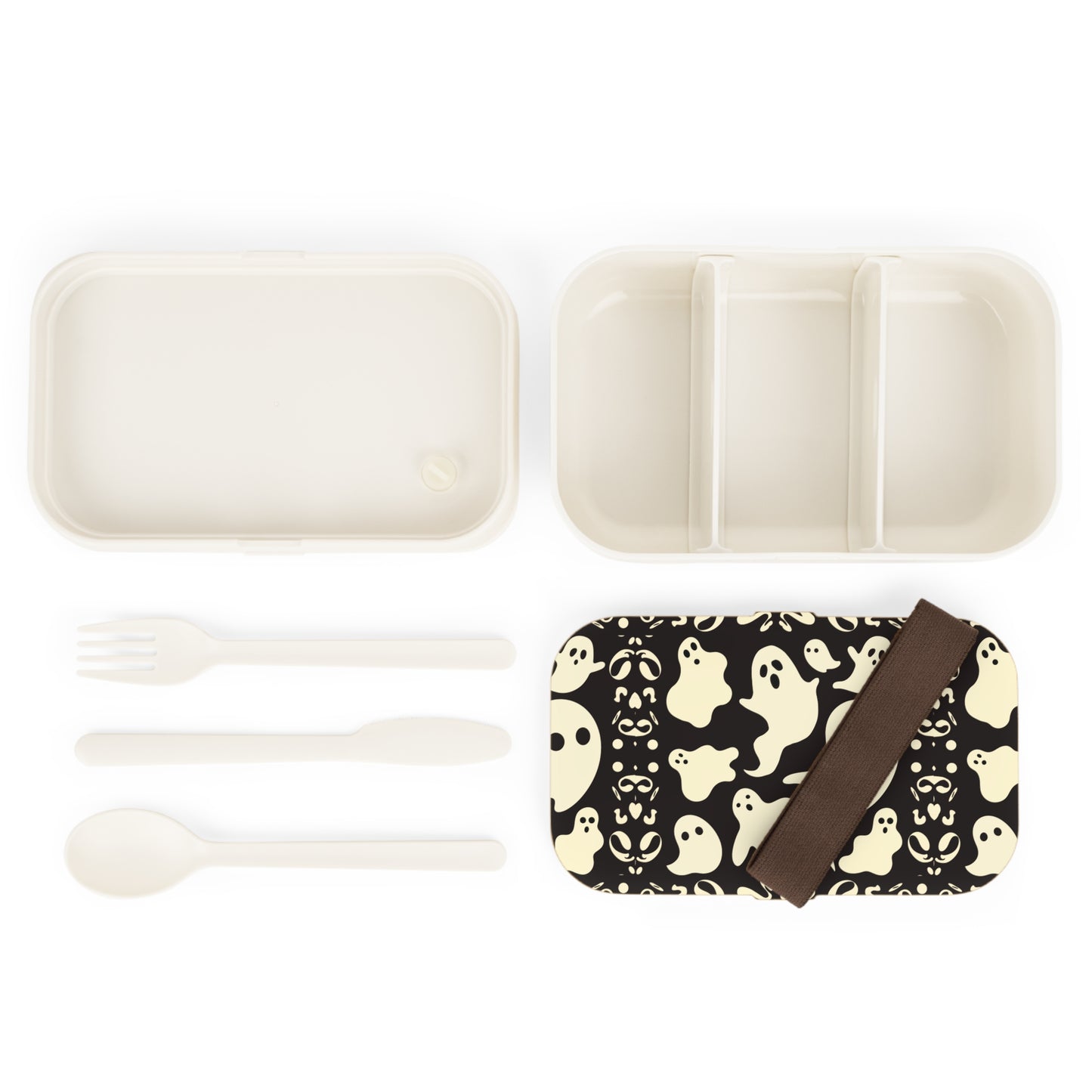 Boo Thing Bento Lunch Box w Elastic Band & Cutlery
