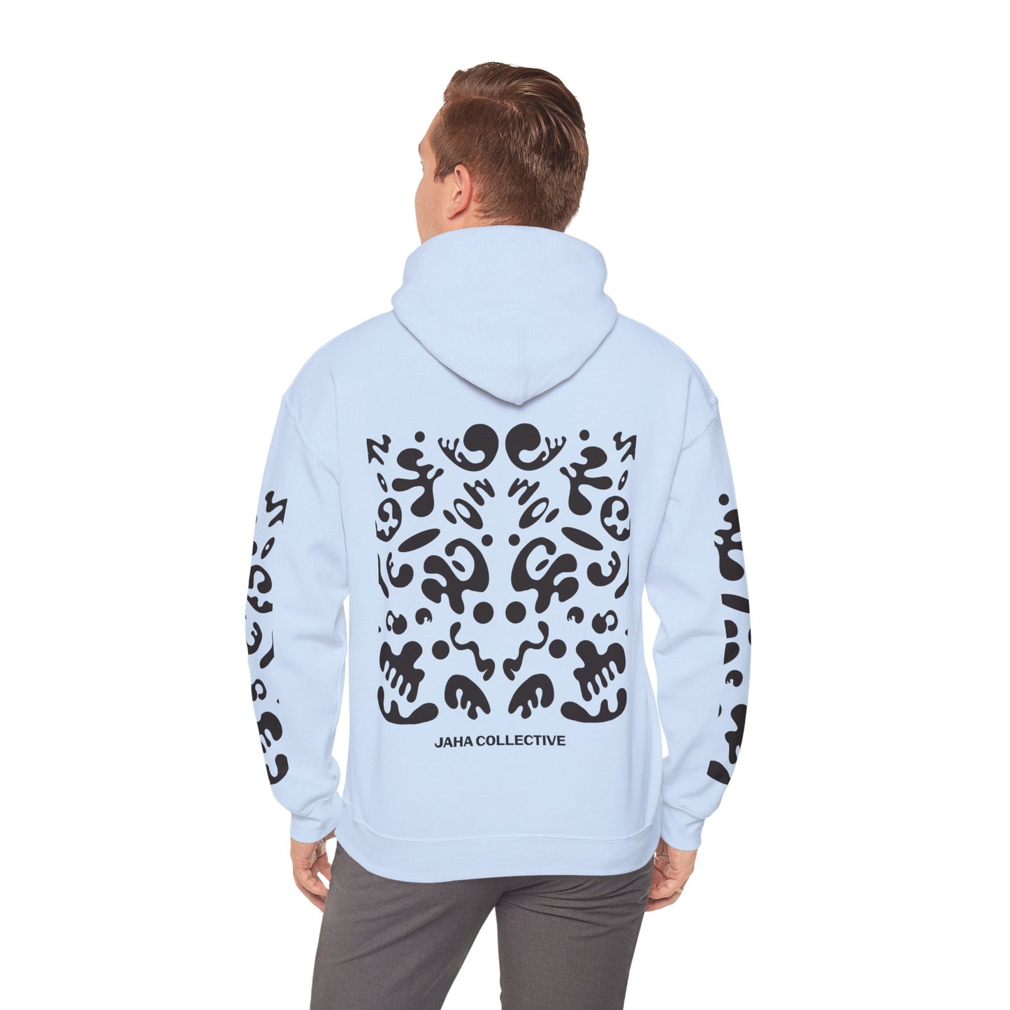 Mirror Work Unisex Heavy Blend™ Hooded Sweatshirt - Smoke Signal Black Print