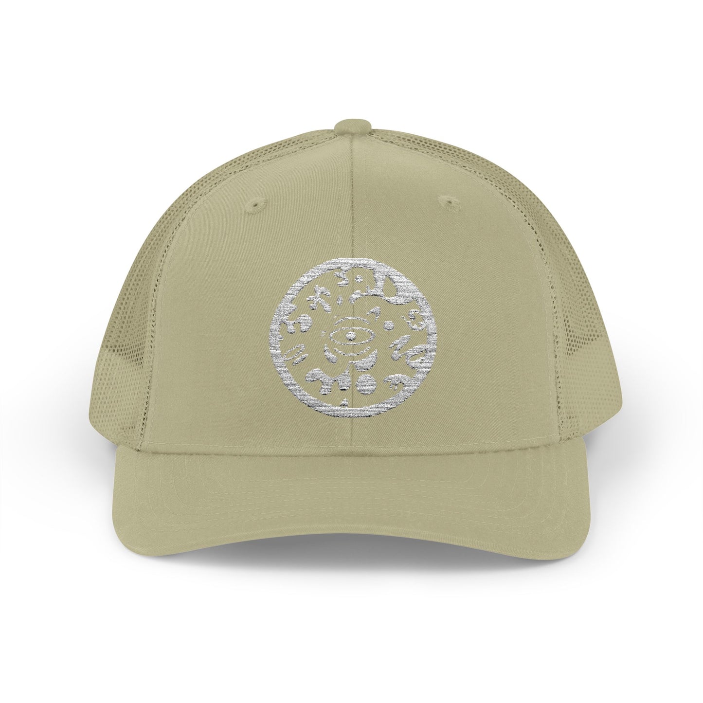 Adorn'd Logo Embroidered Retro Trucker Hat - Starlight White