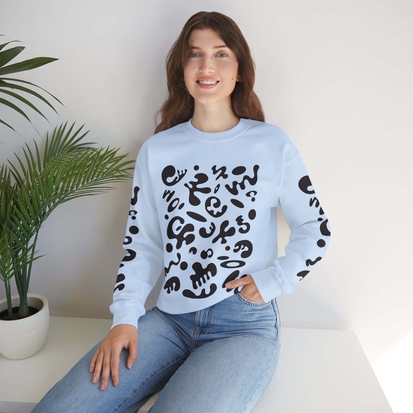 Pure Imagination Unisex Heavy Blend™ Crewneck Sweatshirt- Smoke Signal Black Print