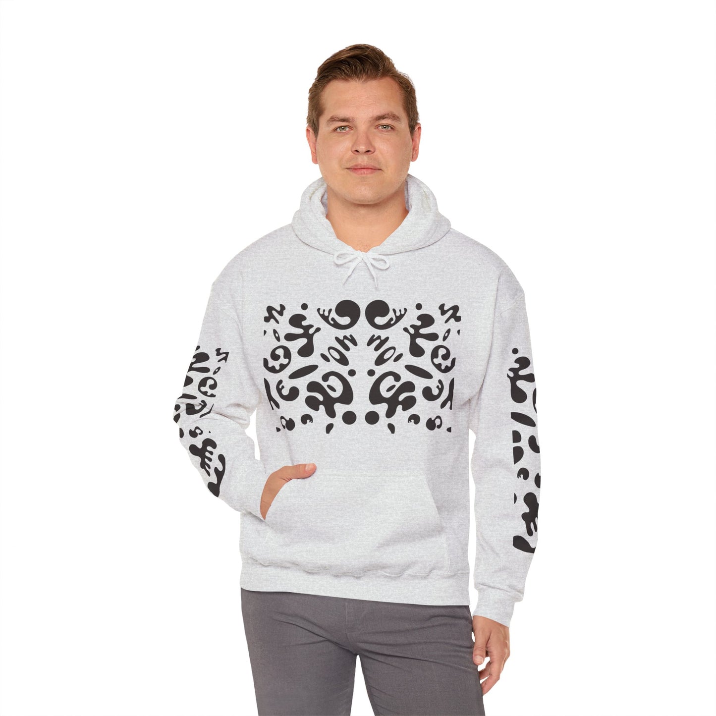 Mirror Work Unisex Heavy Blend™ Hooded Sweatshirt - Smoke Signal Black Print