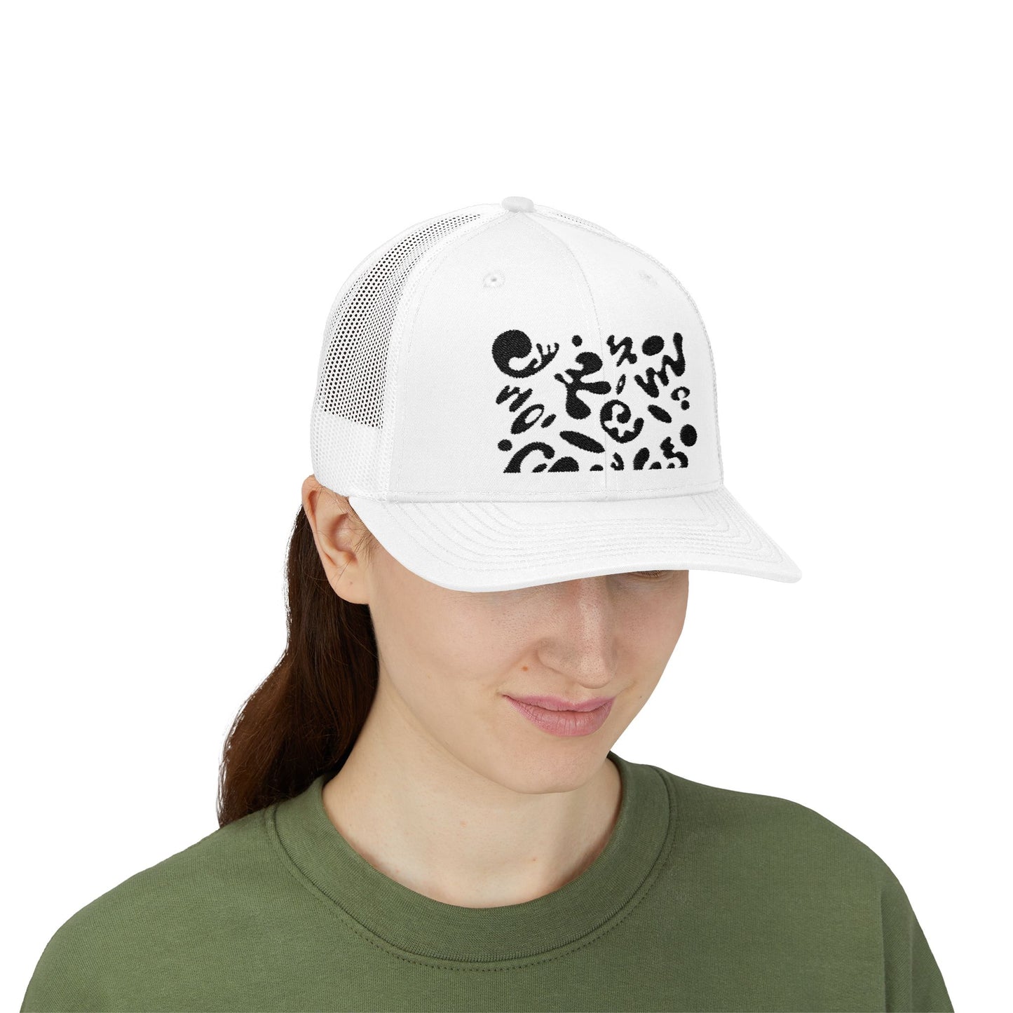 Pure Imagination Embroidered Retro Trucker Hat - Smoke Signal Black