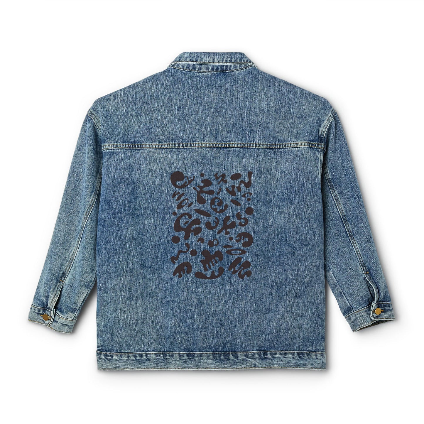Bright Future Denim Jacket with Unique Back Design - Smoke Signal Black