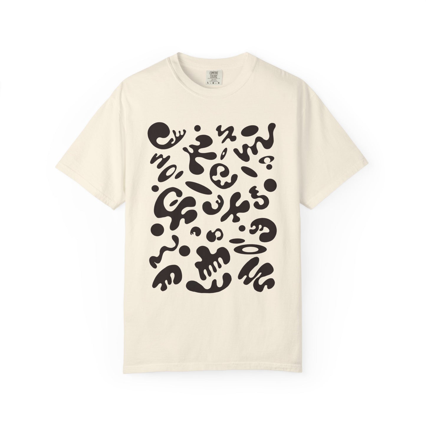 Pure Imagination Unisex Garment-Dyed T-Shirt (Warm Neutrals) - Smoke Signal Black Print