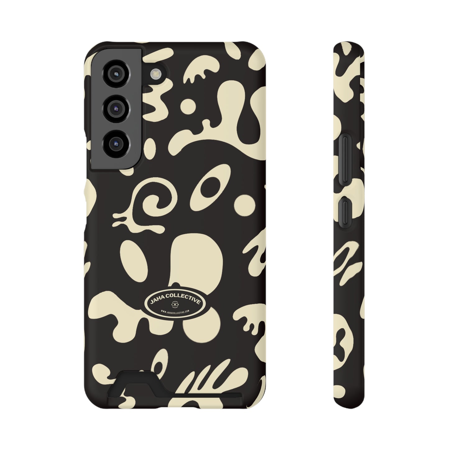 Pure Imagination Phone Case w Card Holder - Smoke Signal Black