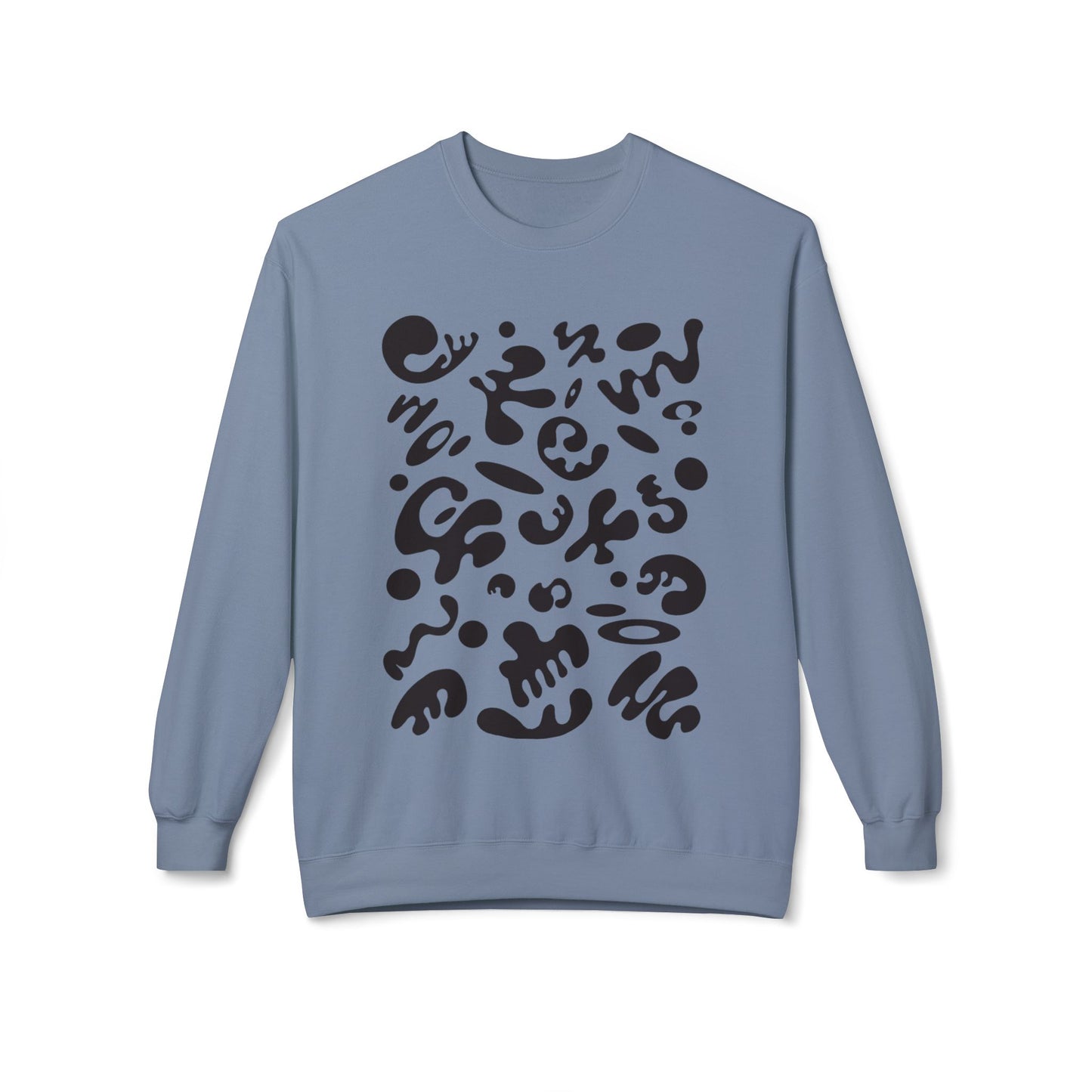 Pure Imagination Unisex Midweight Softstyle Fleece Crewneck Sweatshirt - Smoke Signal Black Print