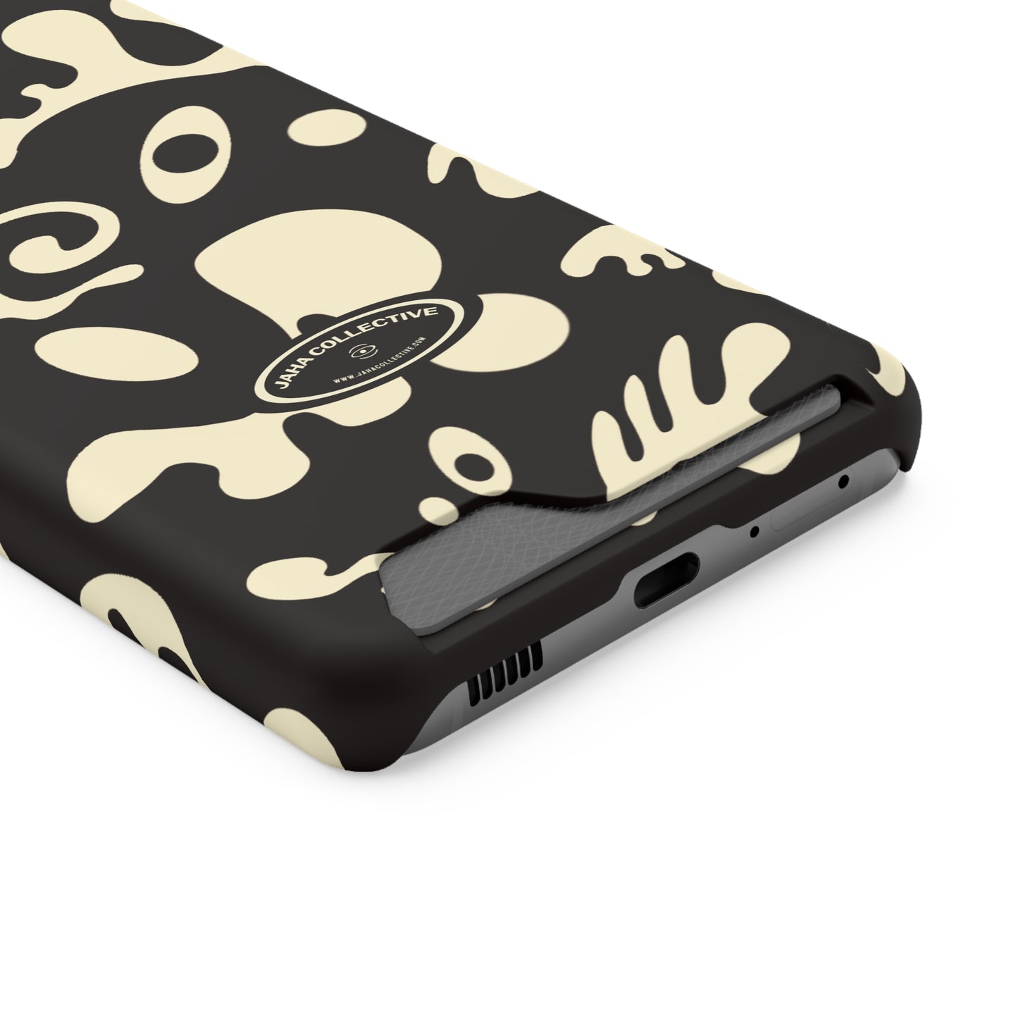 Pure Imagination Phone Case w Card Holder - Smoke Signal Black