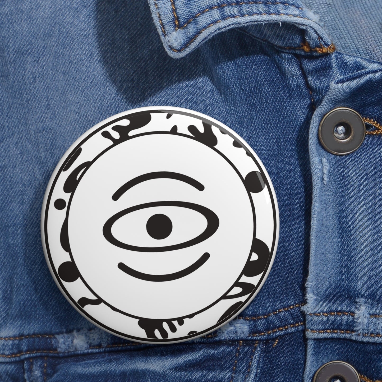 Adorn'd Logo Pin Button - Starlight White
