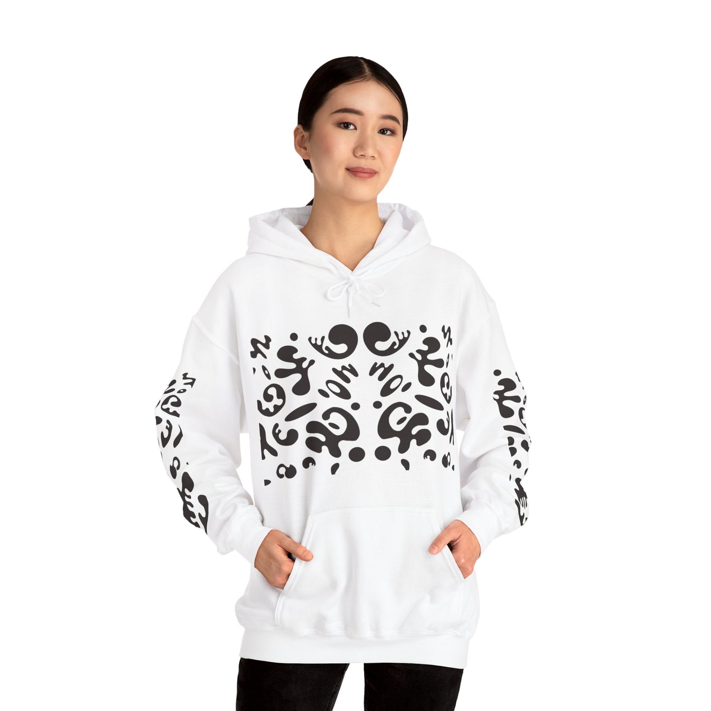 Mirror Work Unisex Heavy Blend™ Hooded Sweatshirt - Smoke Signal Black Print