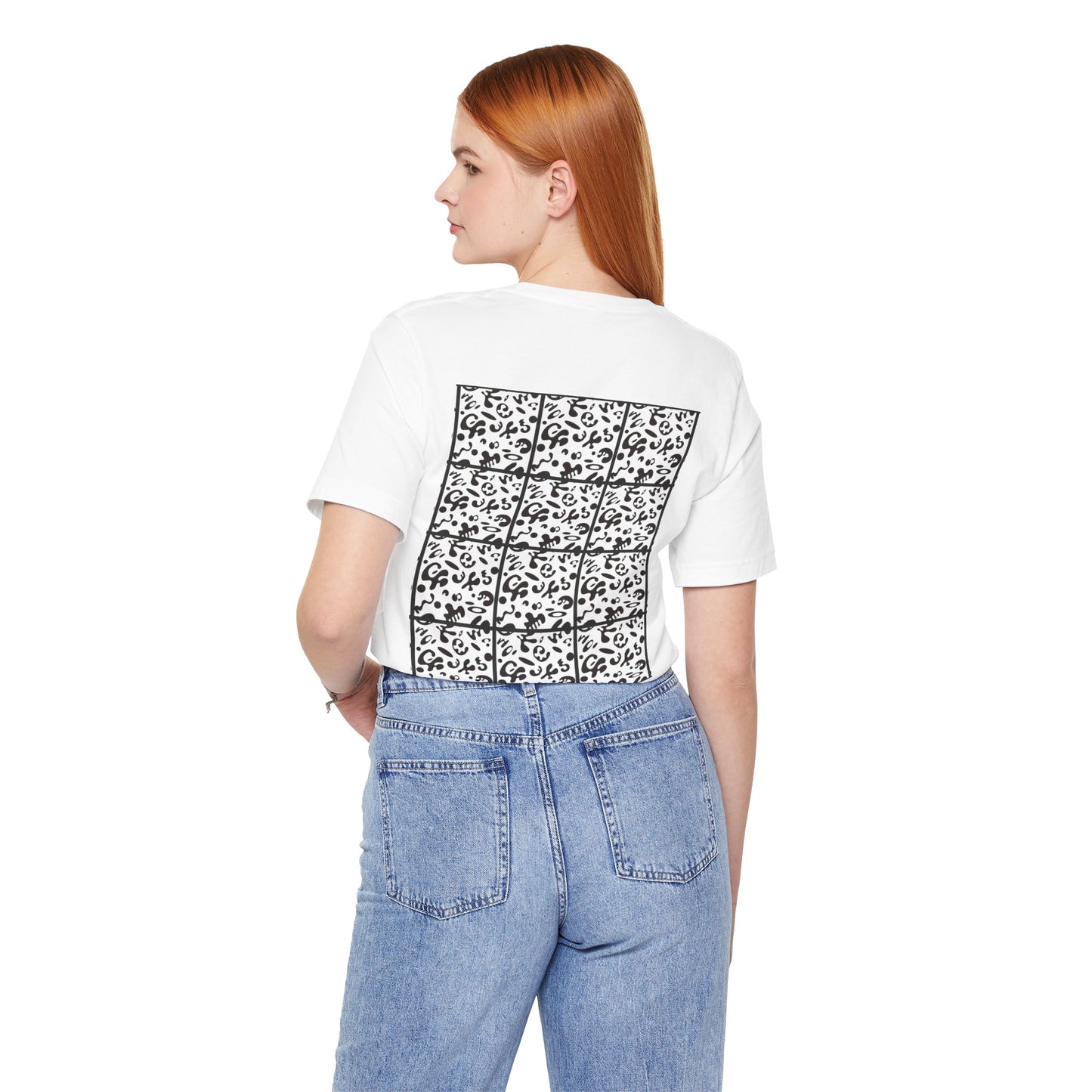 Adorn'd Unisex Jersey Short Sleeve Tee - Smoke Signal Black Print