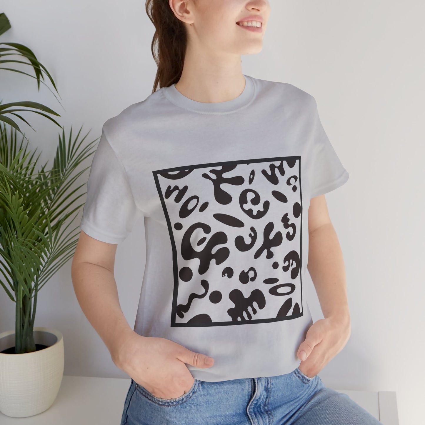 Adorn'd Unisex Jersey Short Sleeve Tee - Smoke Signal Black Print