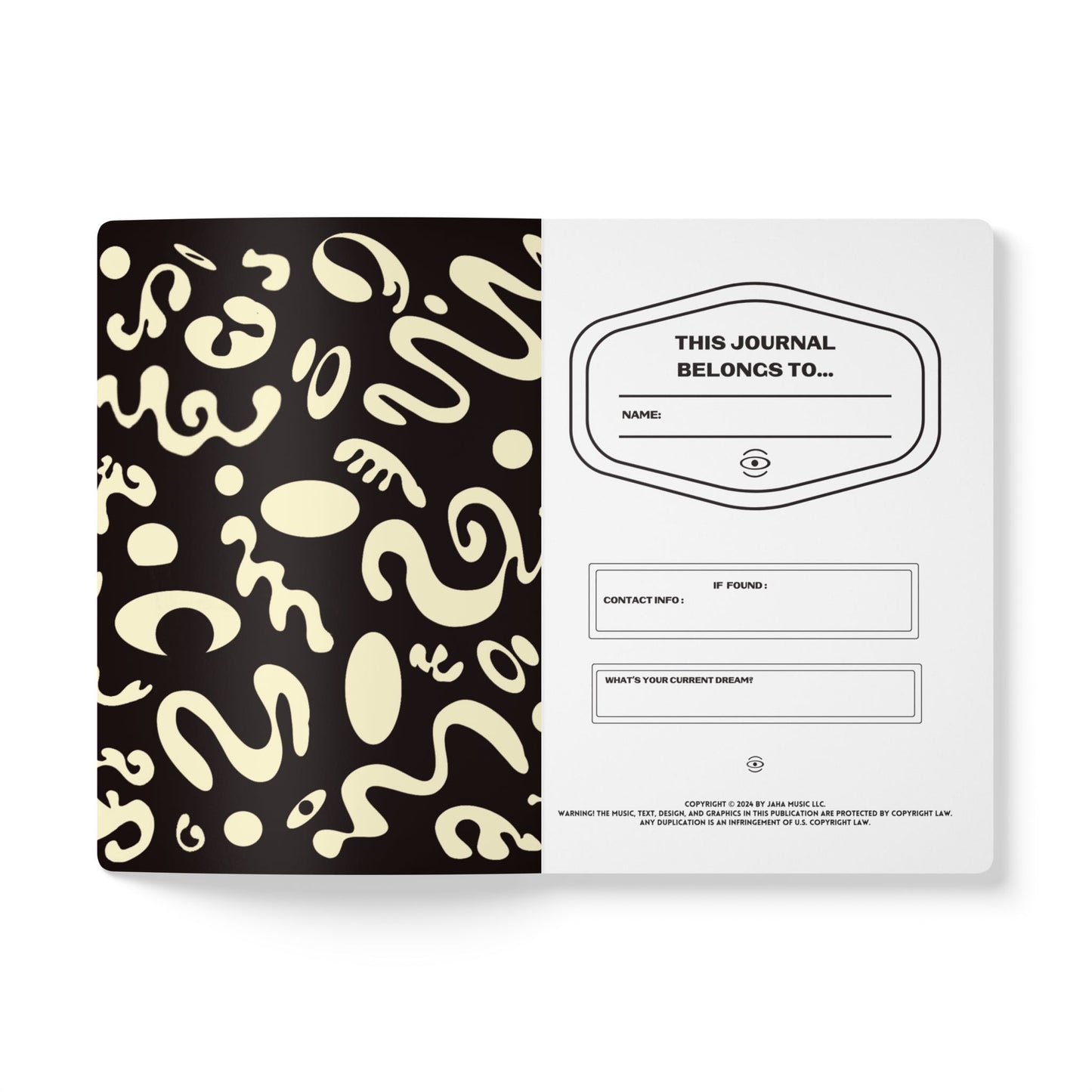 Pure Imagination Softcover Journal w Inside Prints + Tear-Off Pages (Ruled Line) - Smoke Signal Black