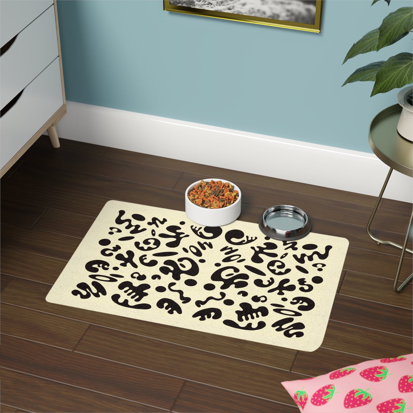 Mirror Work Non-Slip Pet Feeding Mat - Blank Page