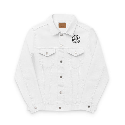 Adorn'd Embroidered Unisex Denim Jacket - Smoke Signal Black