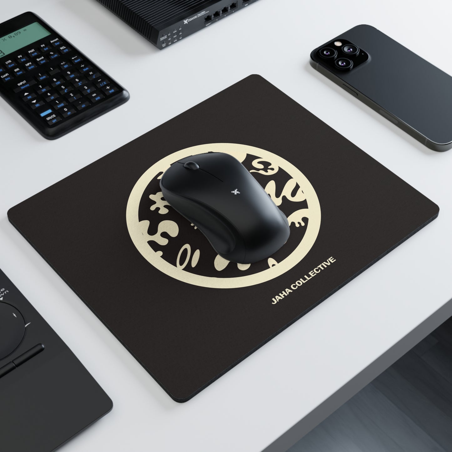 Adorn'd Minimalist Logo Rectangular Mouse Pad - Smoke Signal Black