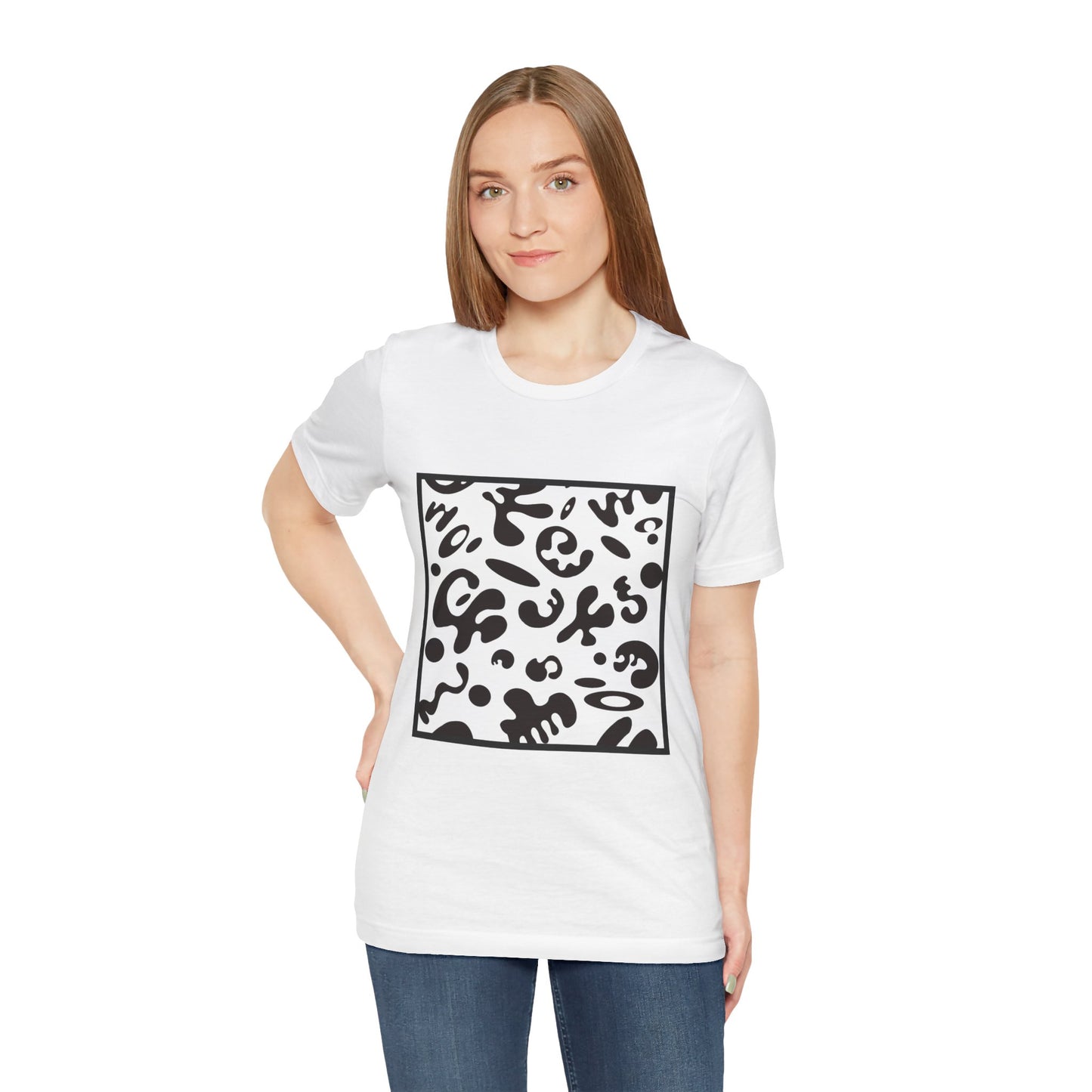 Adorn'd Unisex Jersey Short Sleeve Tee - Smoke Signal Black Print