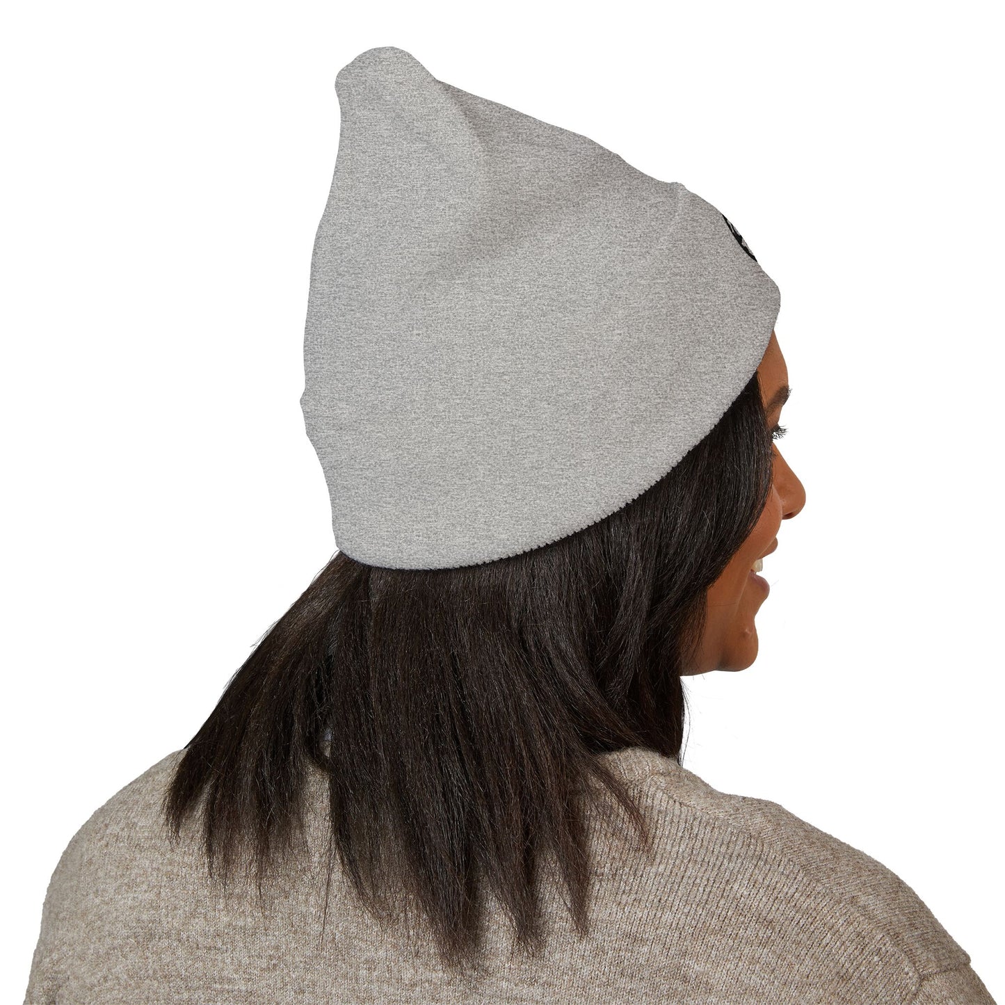 Adorn'd Logo Embroidered Classic Cuffed Beanie - Smoke Signal Black