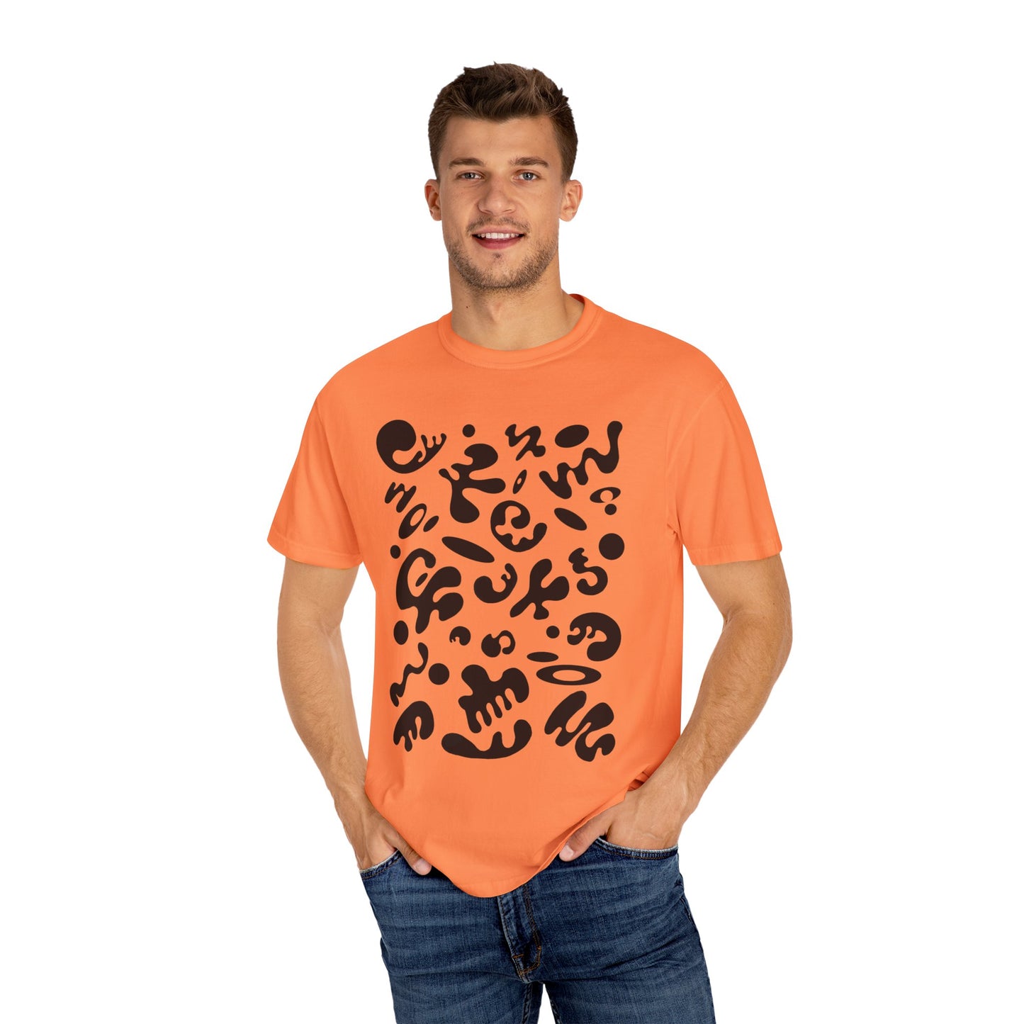 Pure Imagination Unisex Garment-Dyed T-Shirt (Warm Neutrals) - Smoke Signal Black Print