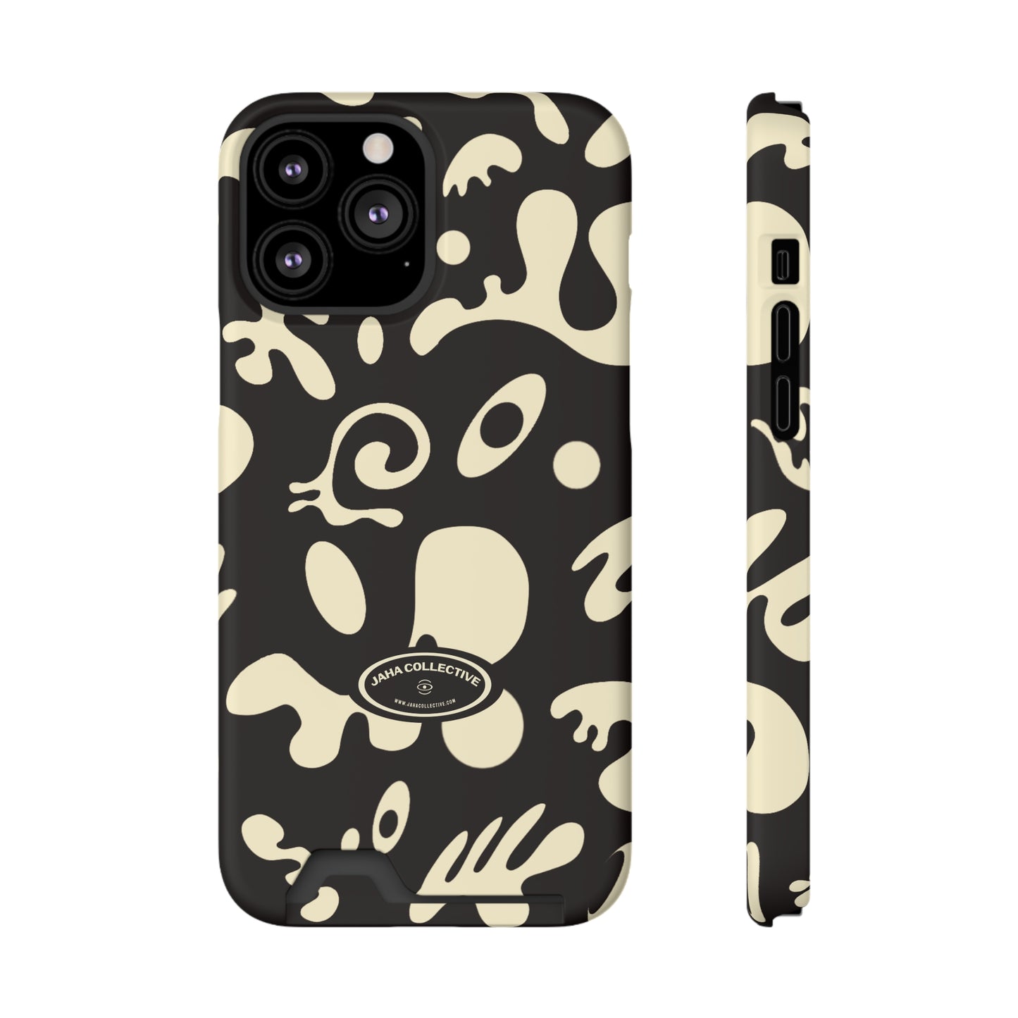 Pure Imagination Phone Case w Card Holder - Smoke Signal Black