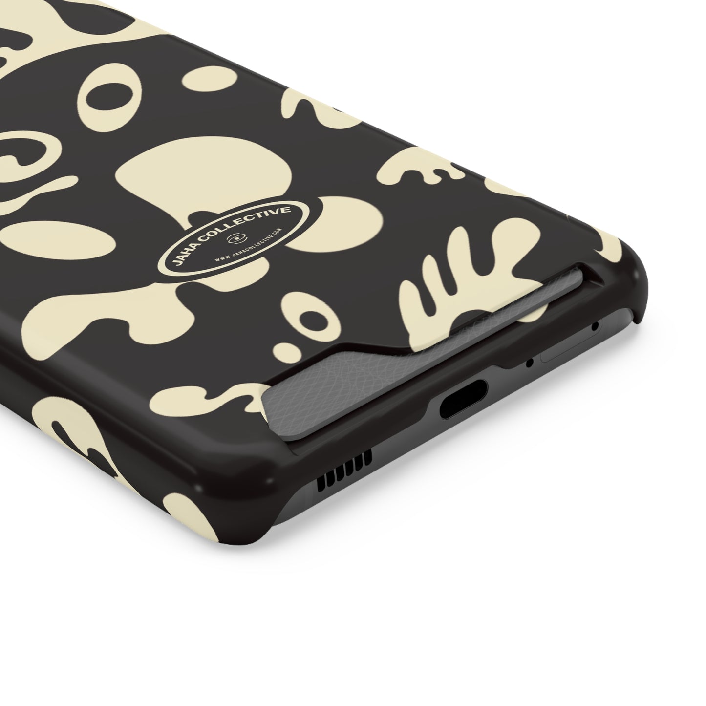 Pure Imagination Phone Case w Card Holder - Smoke Signal Black
