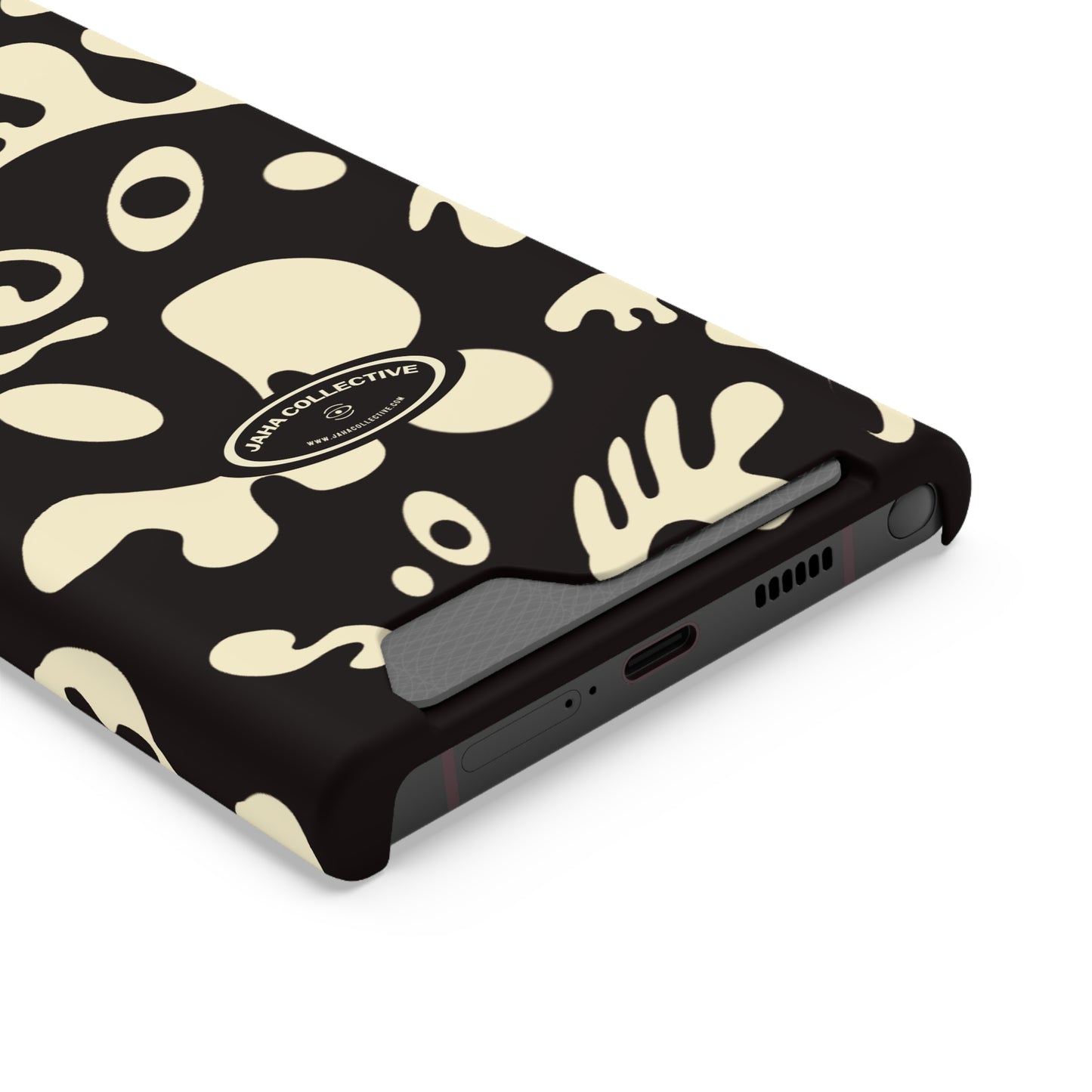 Pure Imagination Phone Case w Card Holder - Smoke Signal Black