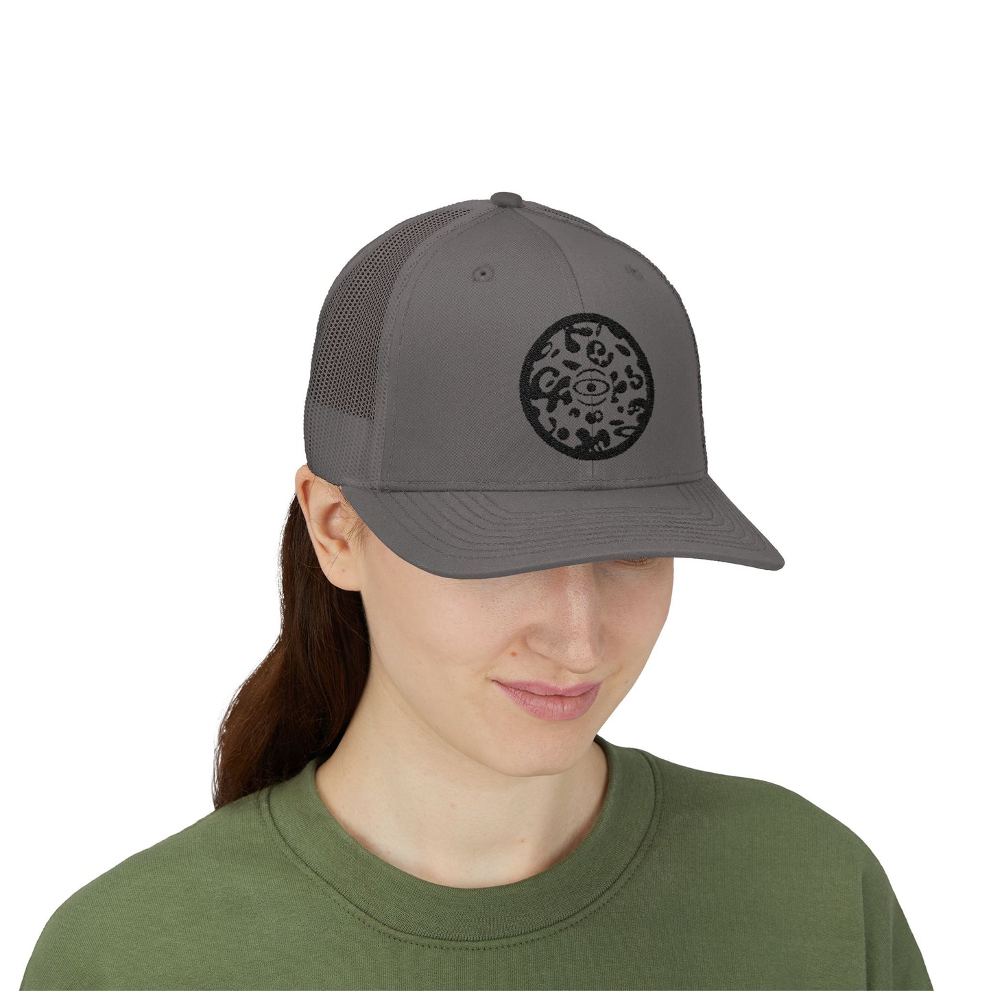 Adorn'd Logo Embroidered Retro Trucker Hat - Smoke Signal Black